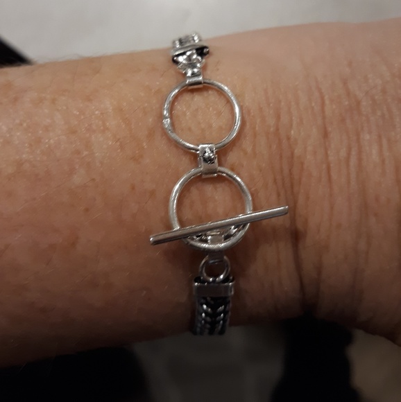 New Agate Druzy and Garnet 925 Silver Bracelet. - Picture 5 of 8